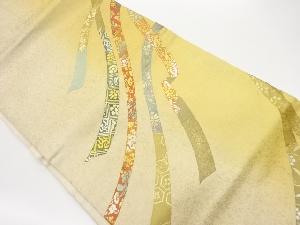 螺鈿金彩鬘帯に草花・角倉文模様名古屋帯